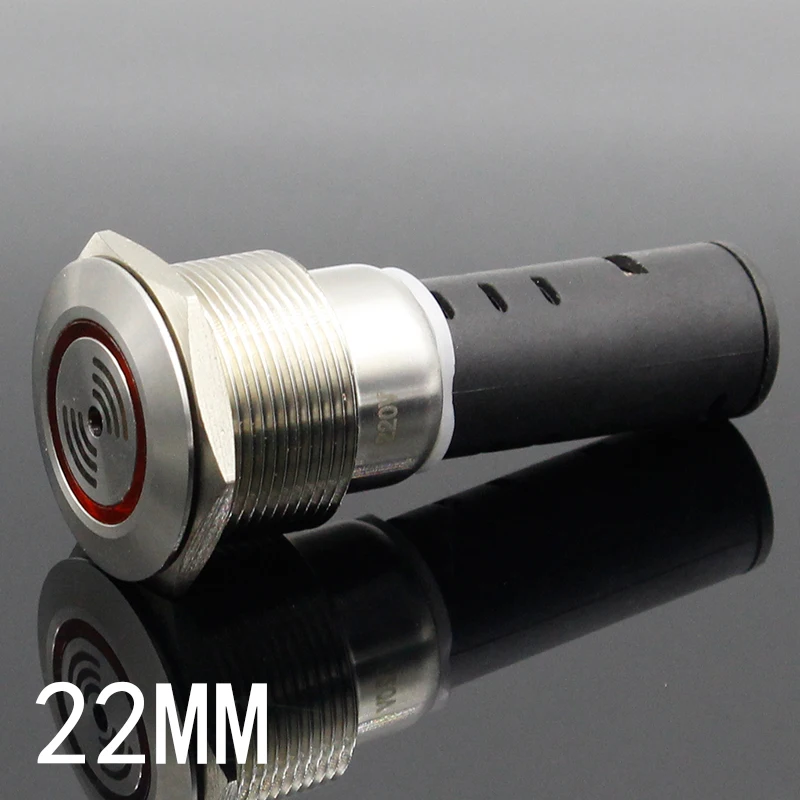 

1pcs Intermittent buzzer 22mm metal pulse waterproof oil band red LED lamp flashing buzzer 12V/24V/220V