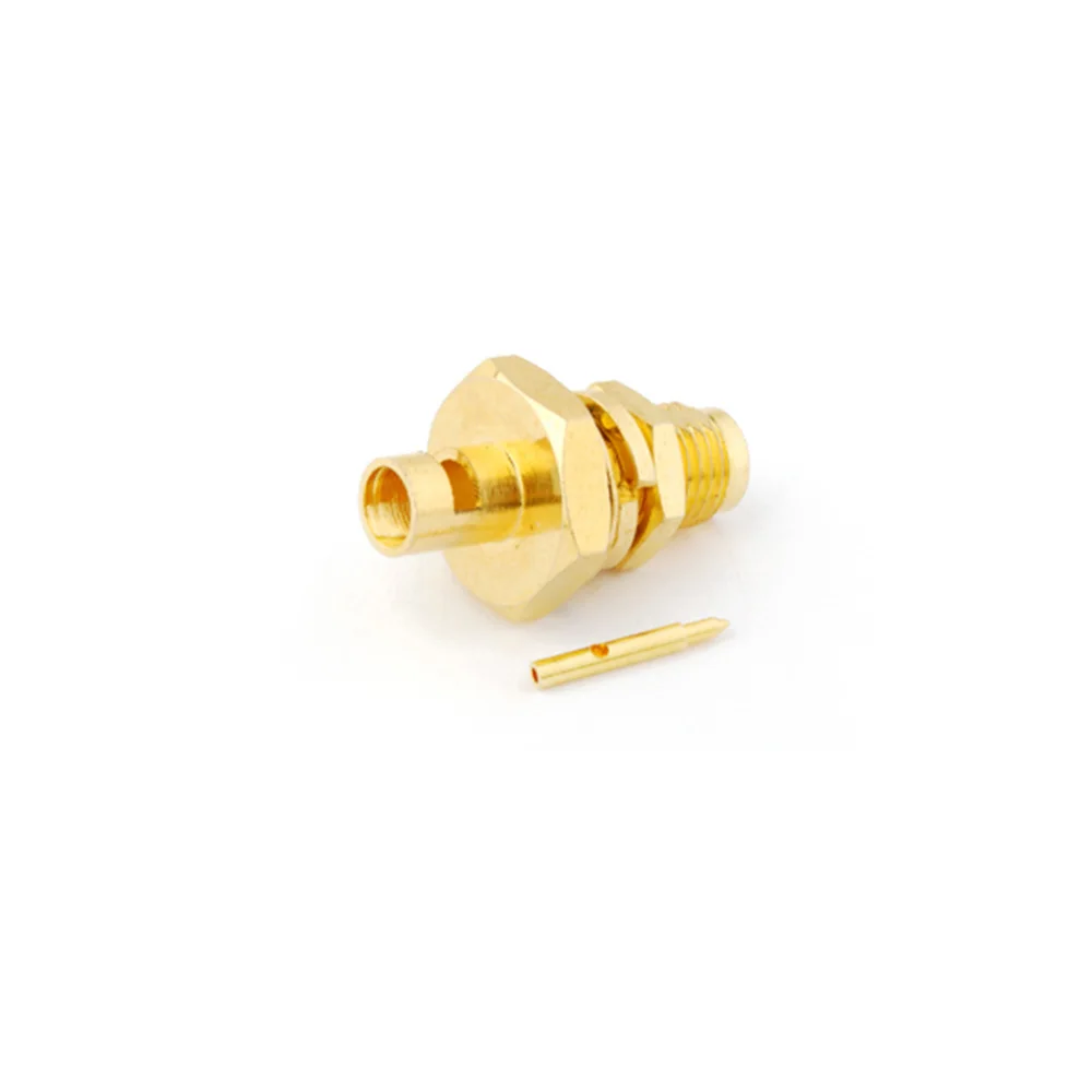 Eightwood 5PCS RP SMA Solder Jack Male RF Coaxial Connector Adapter Bulkhead With O-Ring for Semi-Rigid .141