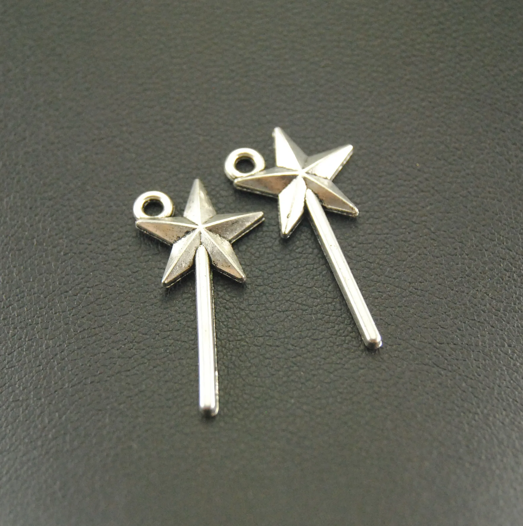 15 Pcs  Silver Color Magic Wand Charms Accessories For Jewelry Making 13x26mm A911