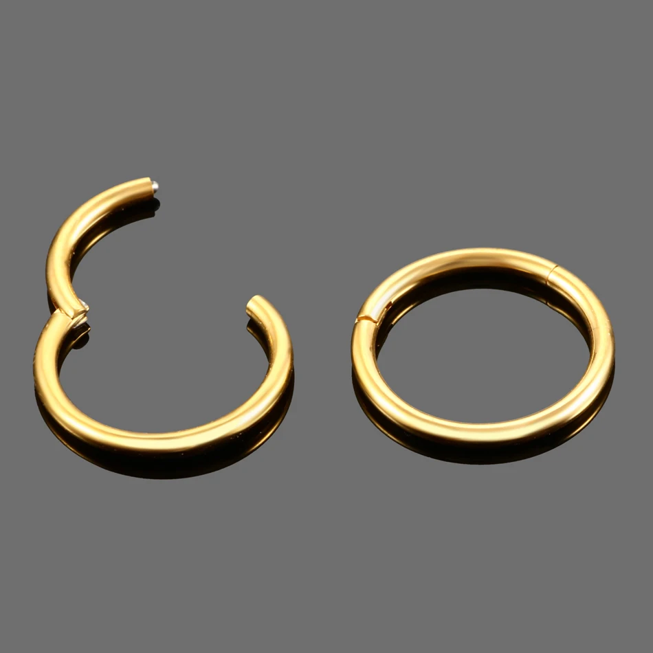 1PC Titanium Seamless Hinged Segment Ear Helix Tragus Ring Hoop Nose Ring Septum Clicker Lip Eyebrow Nipple Piercing Jewelry 18G