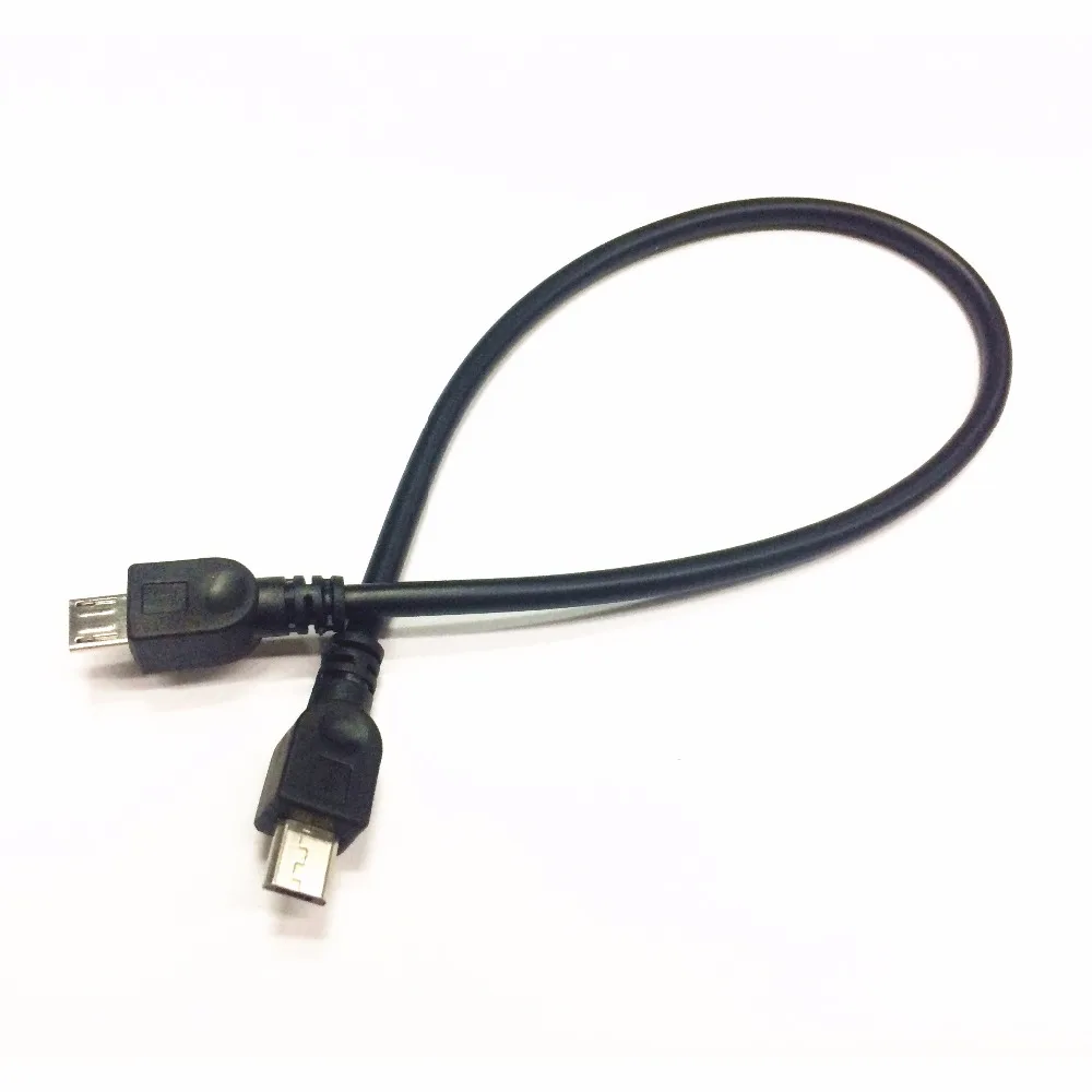 Cable USB Micro USB macho a Micro USB macho OTG Cable USB corto OTG móvil adaptador de dispositivo 25cm negro