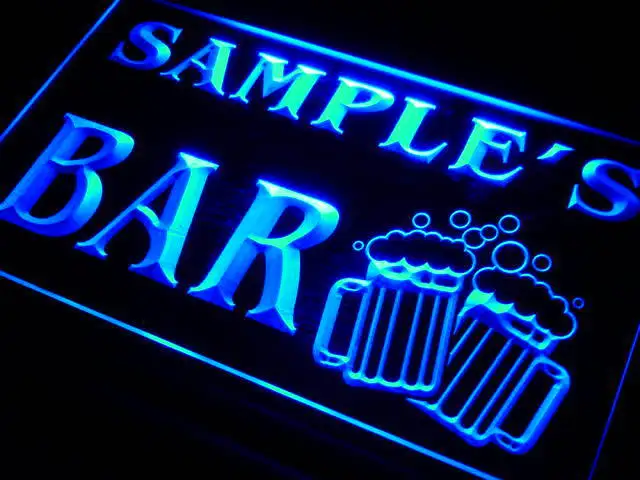 

w-tm Name Personalized Custom Home Bar Beer Mugs Cheers Neon Light Signs with On/Off Switch 7 Colors 4 Sizes