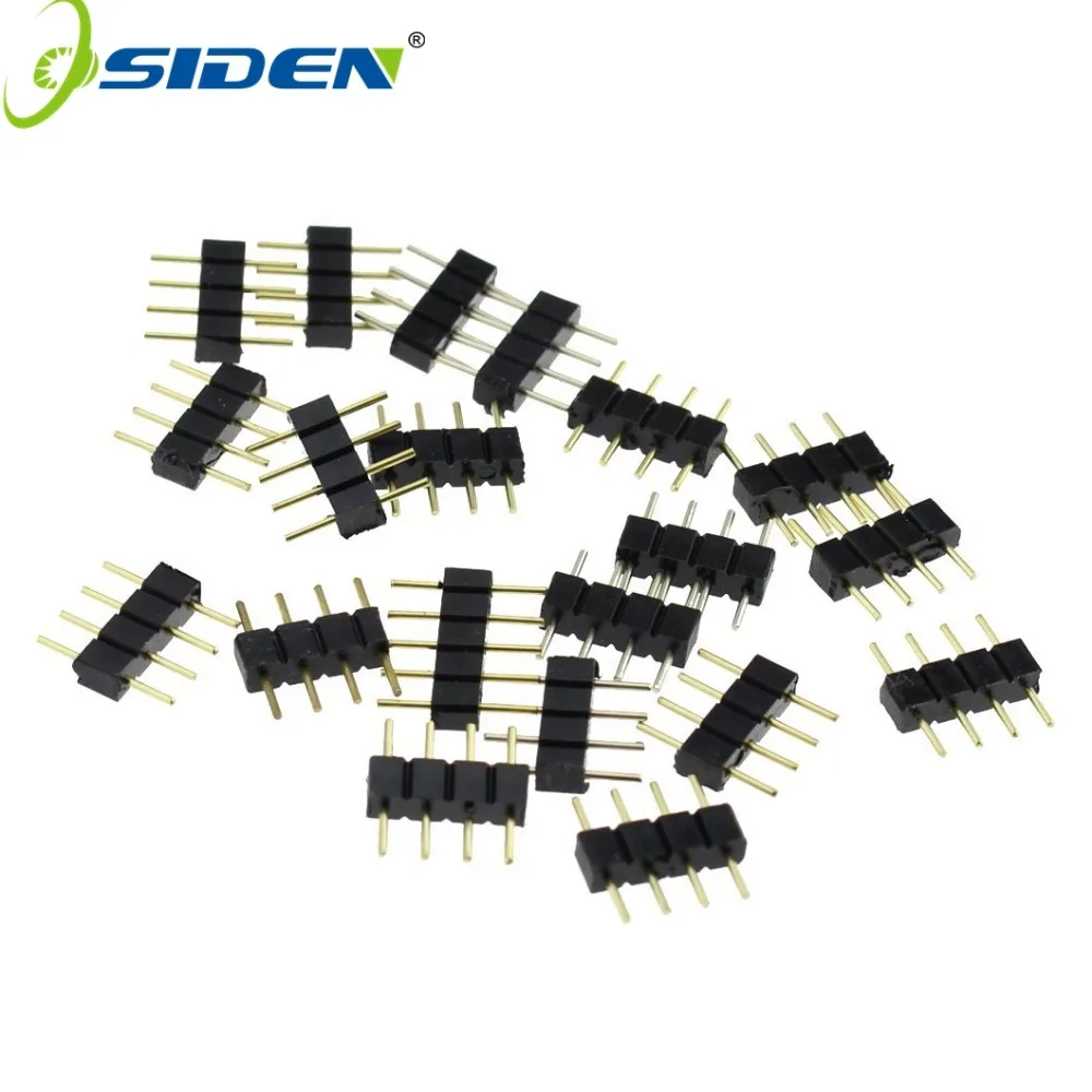 

4 Pin RGB Connector,pin needle, male type double 4pin,For LED SMD RGB 5050 3528 Strip DIY Free Shipping 1000pcs/lot