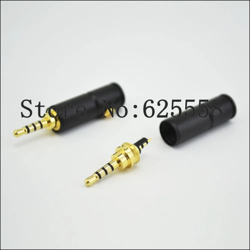 Pcs Frete grátis 2.5mm 4 4 pólos Reparação De fone de ouvido estéreo Macho Jack Ficha De Áudio De Metal De Solda