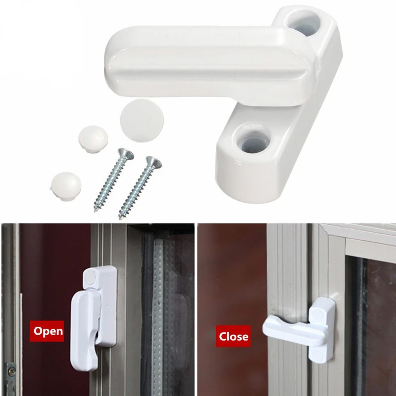 MTSPACE Zinc Alloy UPVC Aluminum Windows Lock Door Windows Sash Jammers Extra Security Swing Lock Anti Theft Window Door Latches