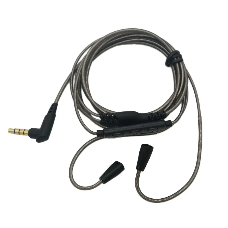 High Quality  Earphone Upgrade Cable for SENNHEISER IE80 IE8 IE8I with ribbon tuning three button headset replacement line