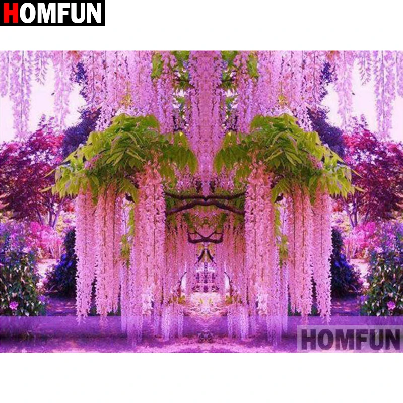 

HOMFUN Full Square/Round Drill 5D DIY Diamond Painting "Flower landscape" Embroidery Cross Stitch 5D Home Decor Gift A16425