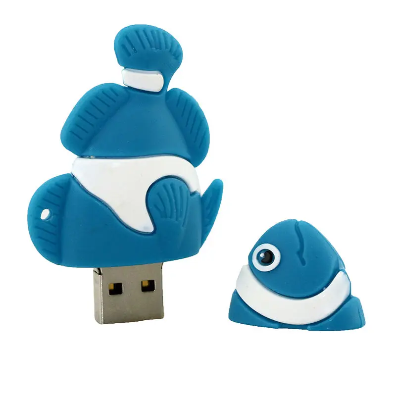 3.0! pendrive de peixe com desenho de animal fofo, pendrive usb de alta velocidade 4gb 8gb 16gb 32gb 4gb