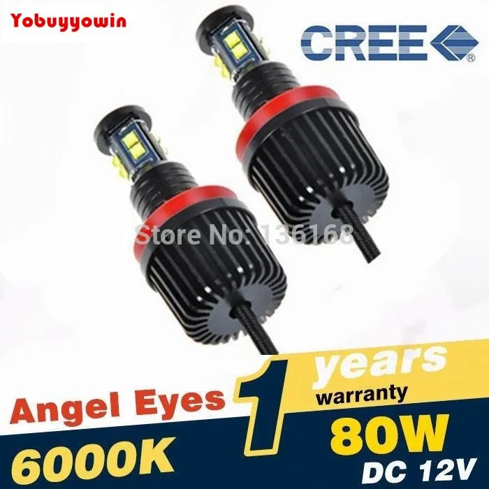 Newest Super Bright 1 Set E92 H8 80W Bulbs Canbus LED Marker Angel Eyes for E70 X5 2007 E71 X6 2008 and up / E89 Z4