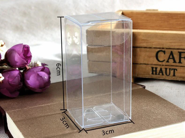 30pcs 3*3*6cm clear plastic pvc box packing boxes for gifts/chocolate/candy/cosmetic/crafts square transparent pvc Box