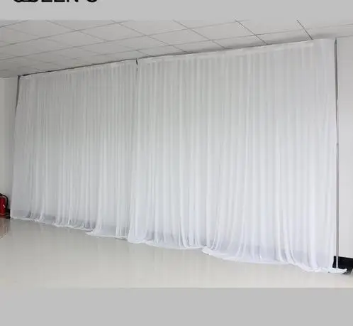 3M*6M pure white wedding stage background silk drape decoration white wedding backdrop curtain event party decor