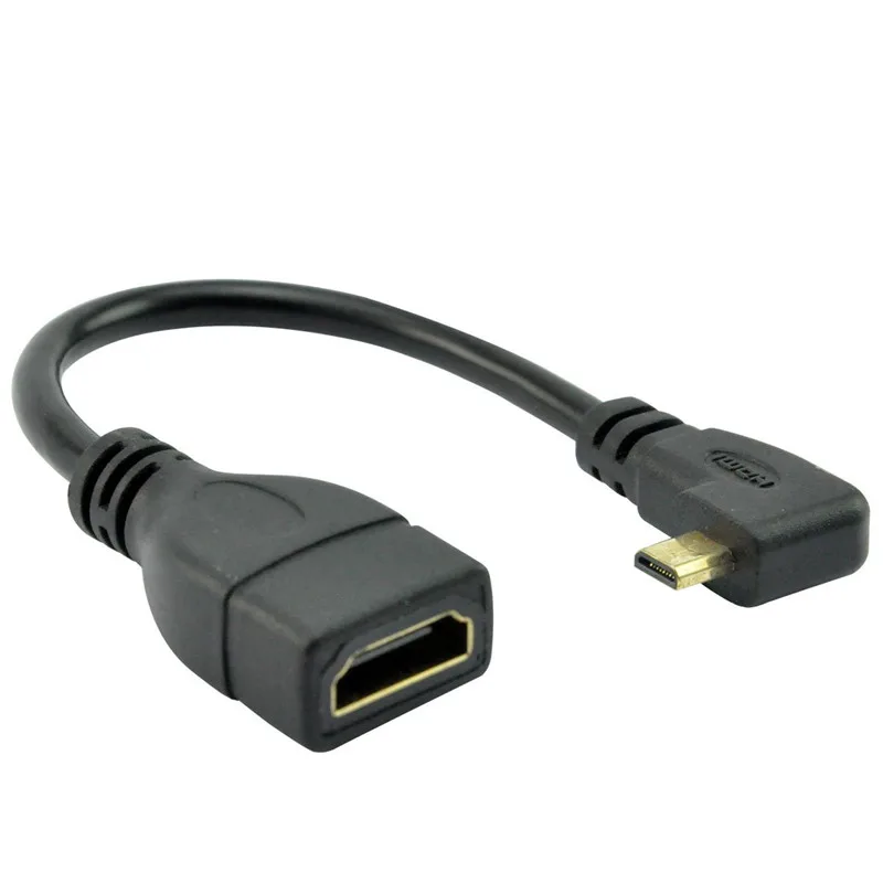 Left Angle Micro-HDMI to HDMI-compatible Cable Male to Female 3D and Audio Return microhdmi cable 0.15m/15cm