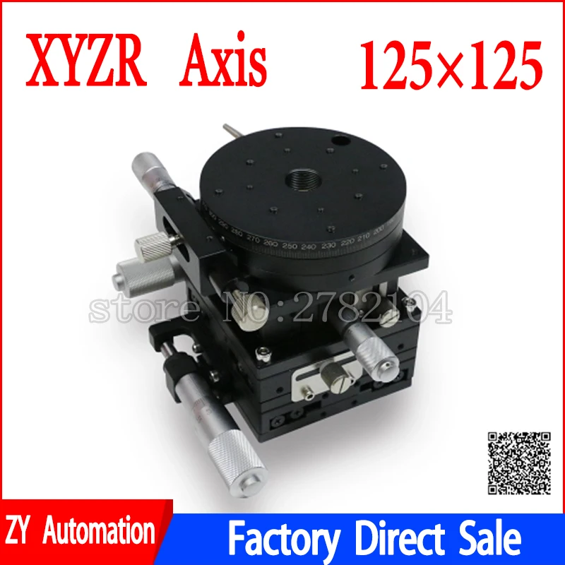 Manual Linear Stage Bearing Tuning Mesa Deslizante Eixos Xyzr Eixo Plataforma de Corte 4×125 mm 49n Trilho Transversal Duplo