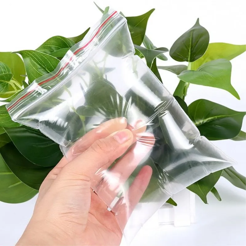 100pcs/pack Jewelry Ziplock Zip Zipped Lock Reclosable Plastic Poly Clear Storage Bags Thickness 10*15cm/8*12cm/6*8cm/5*7cm