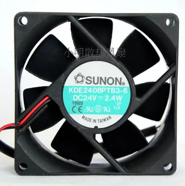 KDE2408PTB3-6 DC24v 80*80*25mm 2.4W 2 Wire Fan