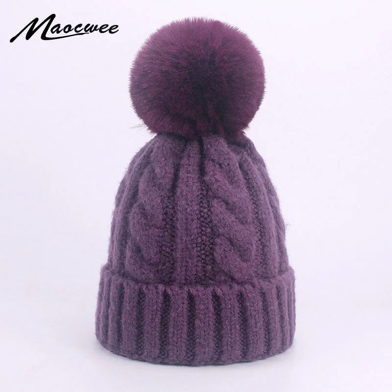 

Faux Fur Pompom Hat Winter Kid Hats Skullies Beanies Child Warm Caps Elasticity Knit Beanie Hats Children Pom Hats Girls Boys