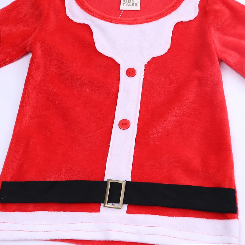 Red Santa Claus Baby Boy Clothes Sets Father Christmas Costumes Newborn T-Shirt Pant Caps Clothing Suit Jumpsuit Fleece Outfits