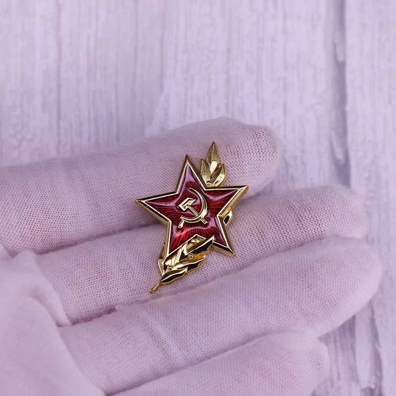 Soviet Union Red Star with hammer and sickle badge Symbol of the USSR army