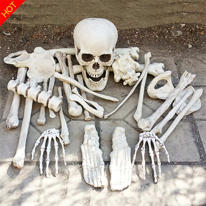 Bag of Bones Halloween Skeleton Bones 28pieces in a mash bag Haunted House Escape Horror props Decorations