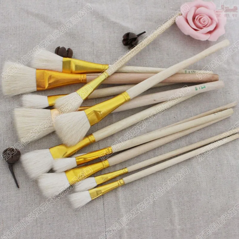 High Quality wool hair S brush pen process ceramic painting NO pen oil painting brush art supplies dotting pen free shipping