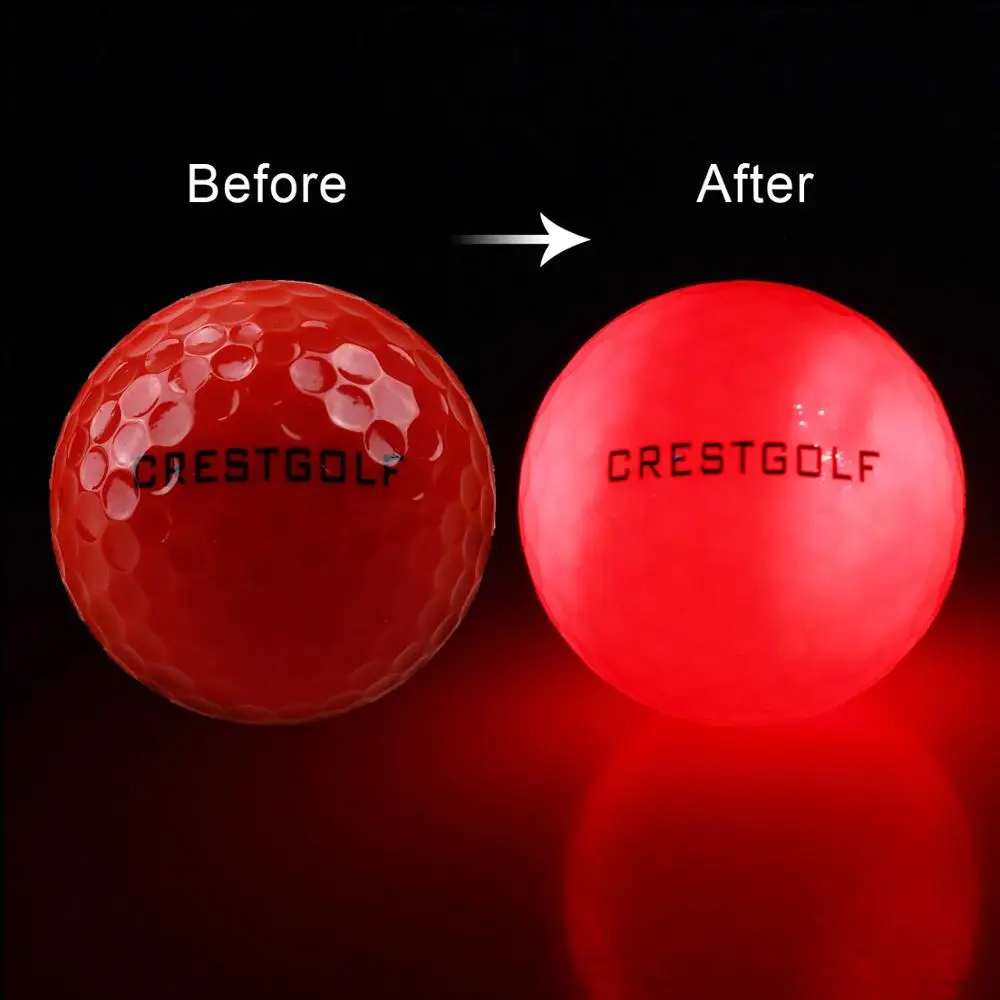 20pcs/Lot Crestgolf Glow Golf Ball for Night in Dark Light Up LED Golf Ball Six Color Updated Mixed Color Brighter