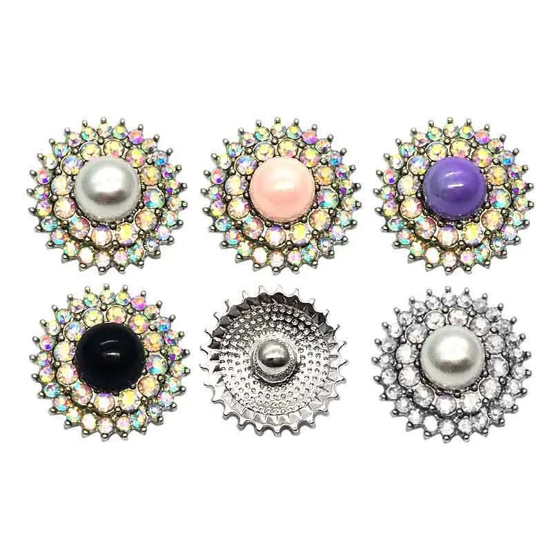 Wholesale metal Rhinestone Snap Buttons W138 flowers High heels Diy Jewelry fit 18mm Snap button Necklaces/Bracelets for women