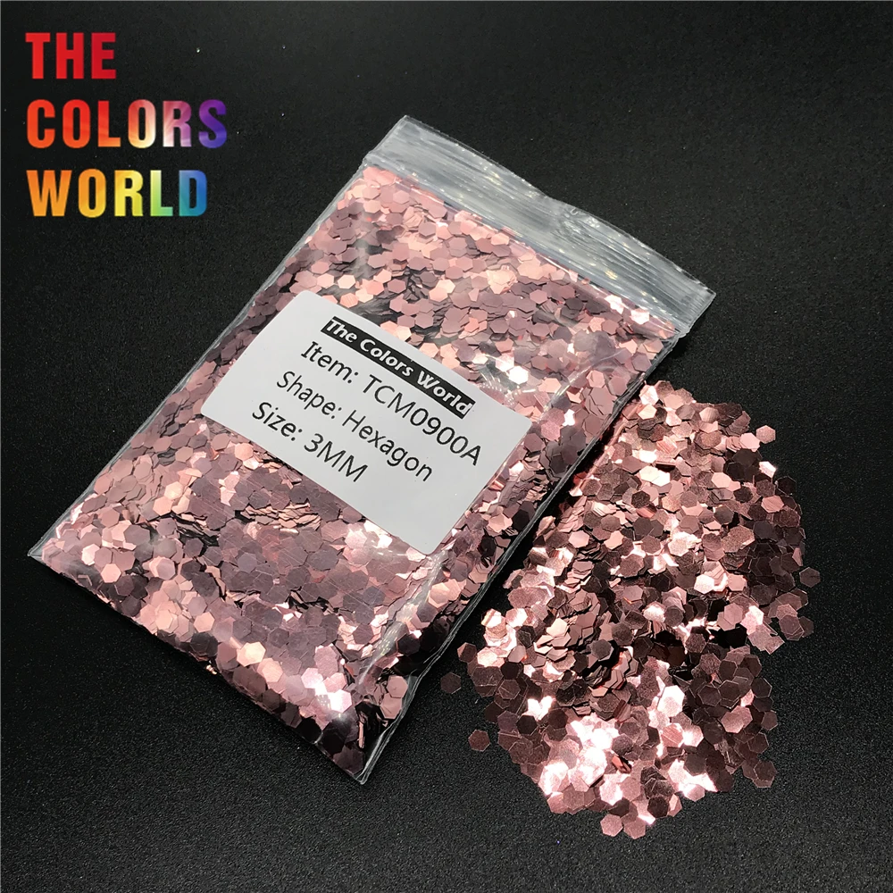 

TCM0900A Coral Pink Color Metallic Luster Hexagon Shape Nail Glitter Nail Art Decoration Makeup Gel Body Glitter Handwork DIY