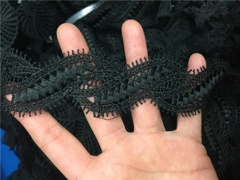 70yards Black Polyester chemical  Lace Victorian lace Trim  diy crafted sewing wholesale wide3.5cm