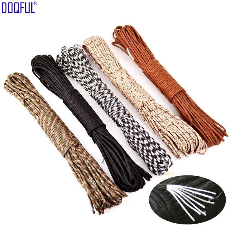 100FT 31m Umbrella Rope 550 Military Rope Paracord 7 Core Climbing Camping Emergency Survival Paracord Parachute Cord Safety