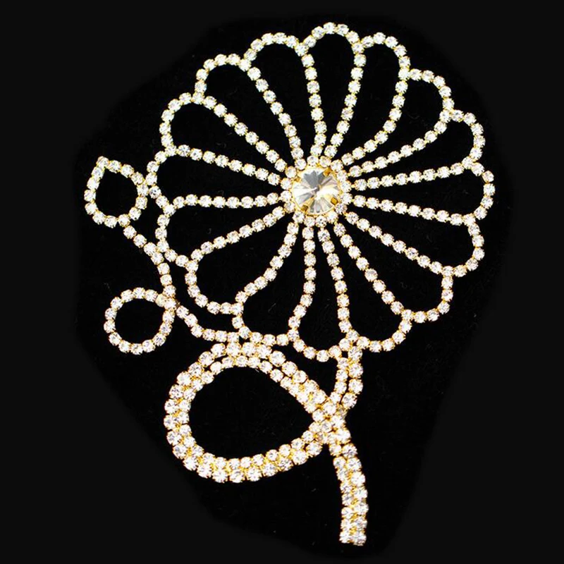 10Pieces Flower Glass Material Strass Crystal Rhinestones Applique Costume Trims For Wedding Decoration High Quality