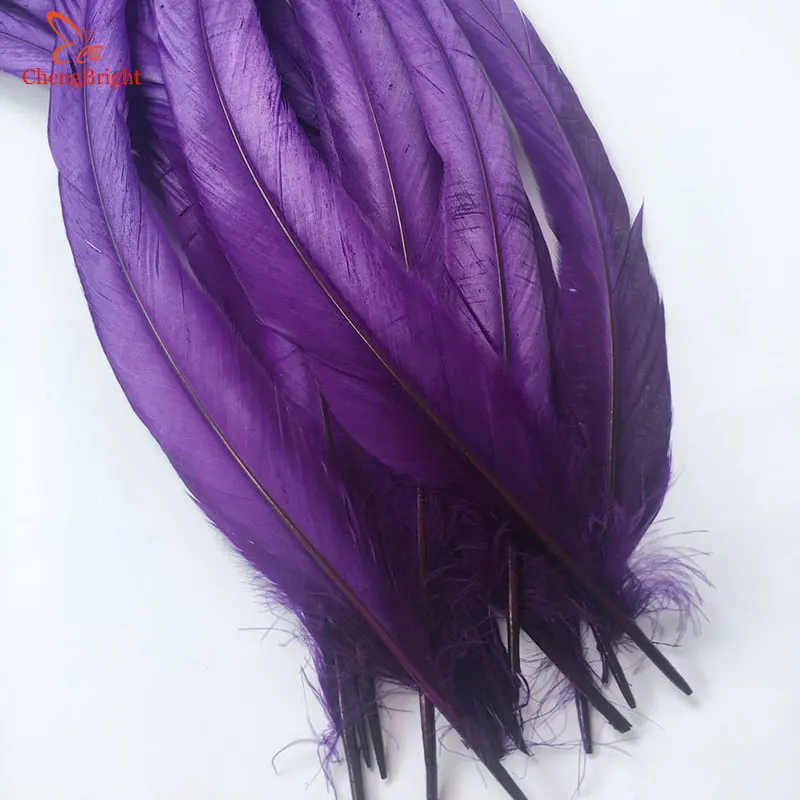 ChengBright Wholesale New 50PCS 30-35CM Black Rooster tail Feathers For Decoration Craft Feather Christma Diy Pheasant Feather