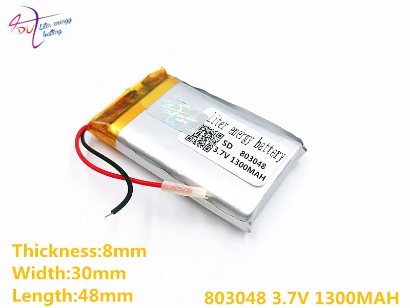 Liter Energy Battery 3.7v Lithium Polymer  803048 1300mah Gps Navigator Game Sound Card