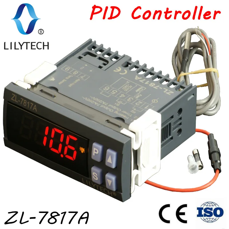 

ZL-7817A, PID temperature controller, thermostat, with Integrated SSR, 100-240Vac power supply, CE, ISO, Lilytech