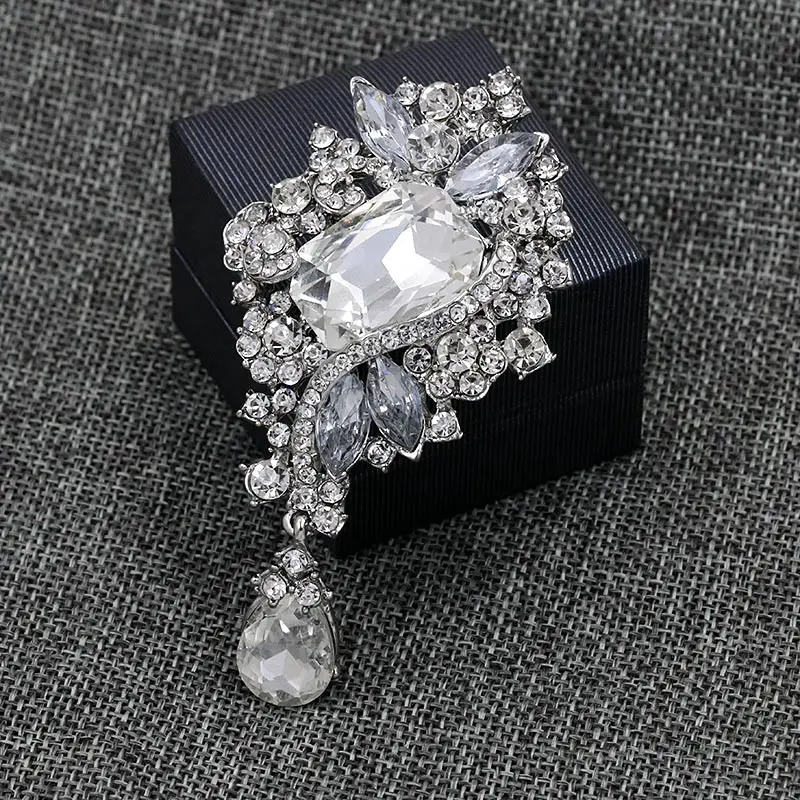 WEIMANJINGDIAN Brand Clear Crystal Rhinestone Wedding Decor Jewelry Brooches