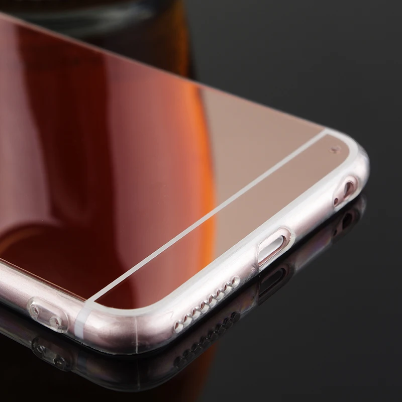 Rose Gold Phone Cases For Aifon iPhone 6 Plus Soft TPU Mirror Back Cover Capinhas For iPhone 6S PLus 5 5S SE 6Plus Celular Coque image 4