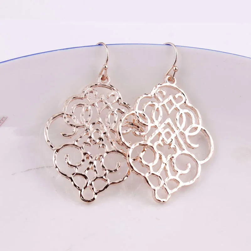 ZWPON New Gold Filigree Morocco Earrings for Women Fashion Drop Earrings Jewelry Zinc Alloy Basic Statement Earrings 2020