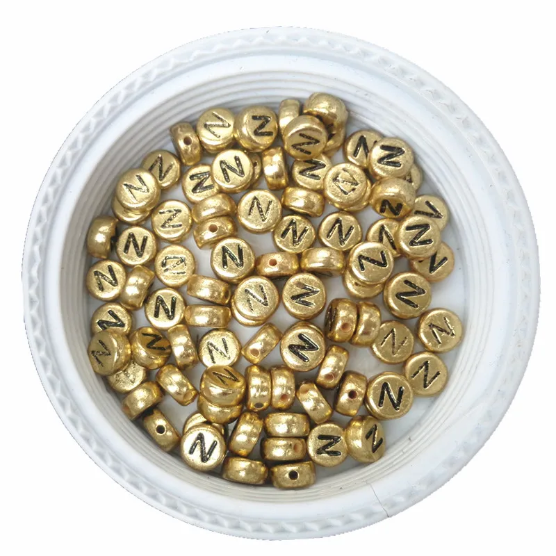 

Free Shipping 4*7MM 3600PCS Flat Round Name Bracelet Making Jewelry Alphabet Letter Beads,Gold Color Acrylic Letters Spacers