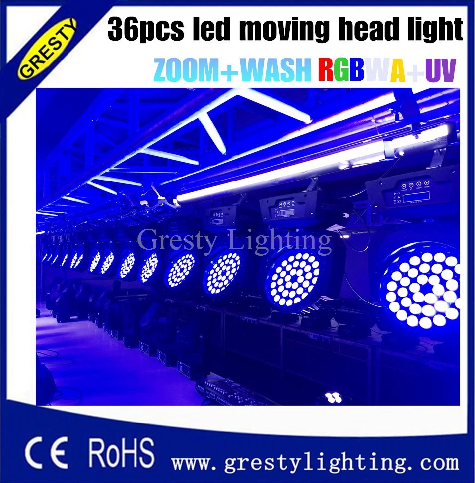 

Led Moving Head Wash Light 36x18w Edison High Brightness Leds DMX 13CH RGBW Led Stage Light Show Disco Dj Light