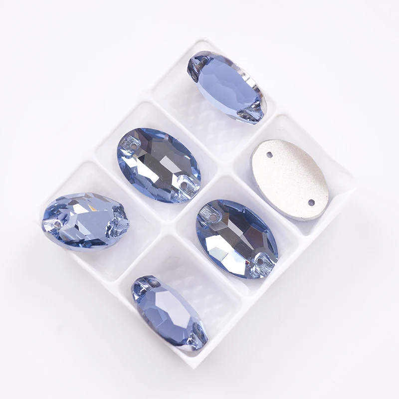 YANRUO 3210 Ovaler Glas-Strass mit flacher Rückseite, genähte Kristall-Strasssteine, DIY lose Steine für Schmuck, Basteln, Handarbeiten – Detail 12