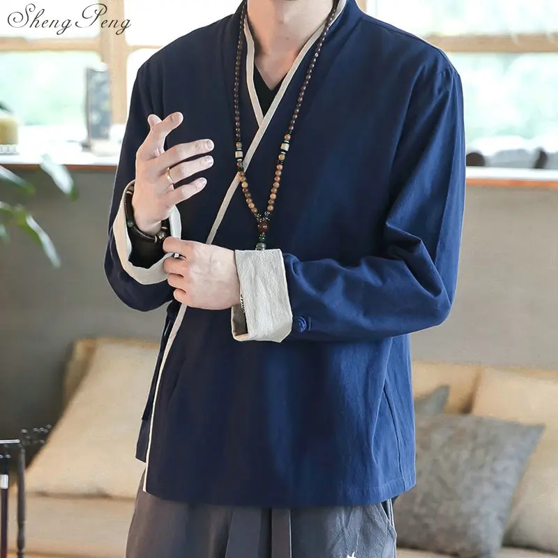 

Традиционная китайская рубашка одежда в стиле Дзен одежды стиля Востока для мужчин традиционная китайская одежда для мужчин cheongsam V1364