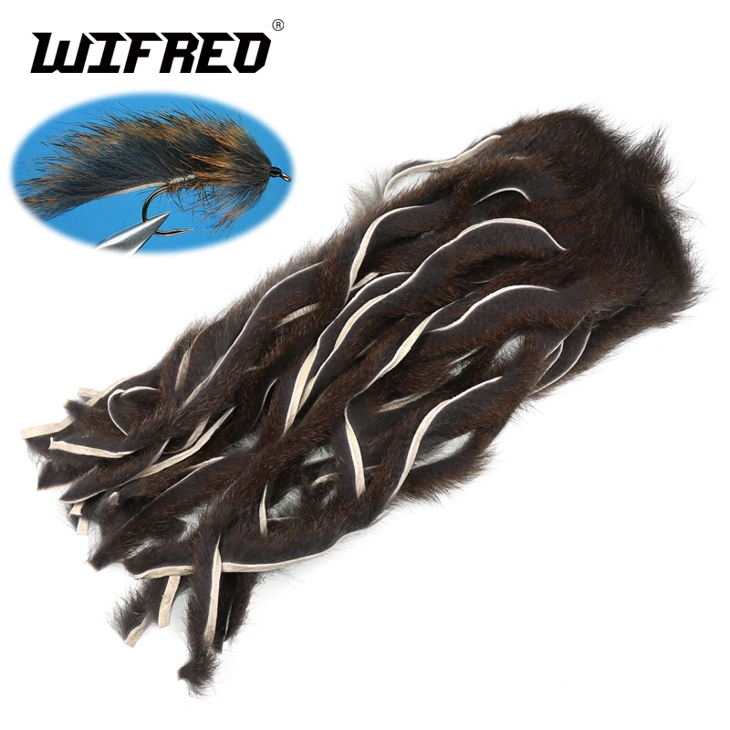 Wifreo Micro Squirrel Strips Zonker Fly Tying Matukas Hook size 4 6 8 Small Size Streamer Fying Material Nature Color