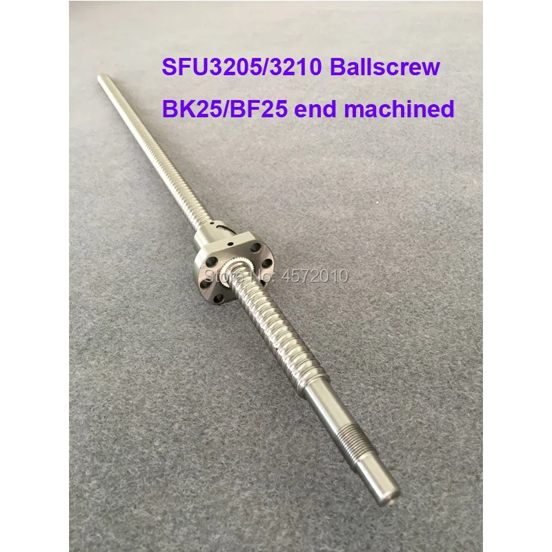 

SFU3205 RM3210 BallScrew 300 350 400 450 500 600 mm ballscrew C7 with flange single ball nut BK/BF25 end machined for cnc Parts