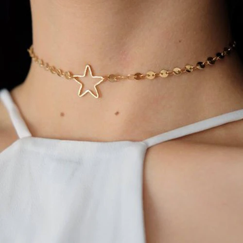 Tenande Vintage Mehrschichtige Party-Schmuckketten mit Blättern, Sternen, Hamsa-Hand und Mond für Damen - Trendige Bijouterie – Detail 36
