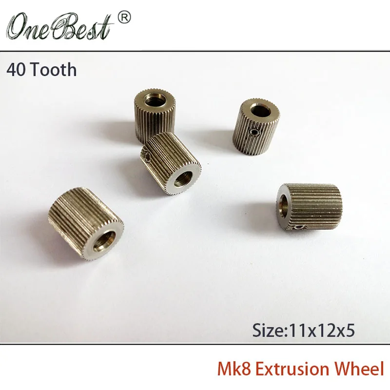 MK7 MK8 Extrusion Wheel 40 Gear OD12xID5xH11mm Stainless Steel Planetary Gear Feed Extrusion Wheel