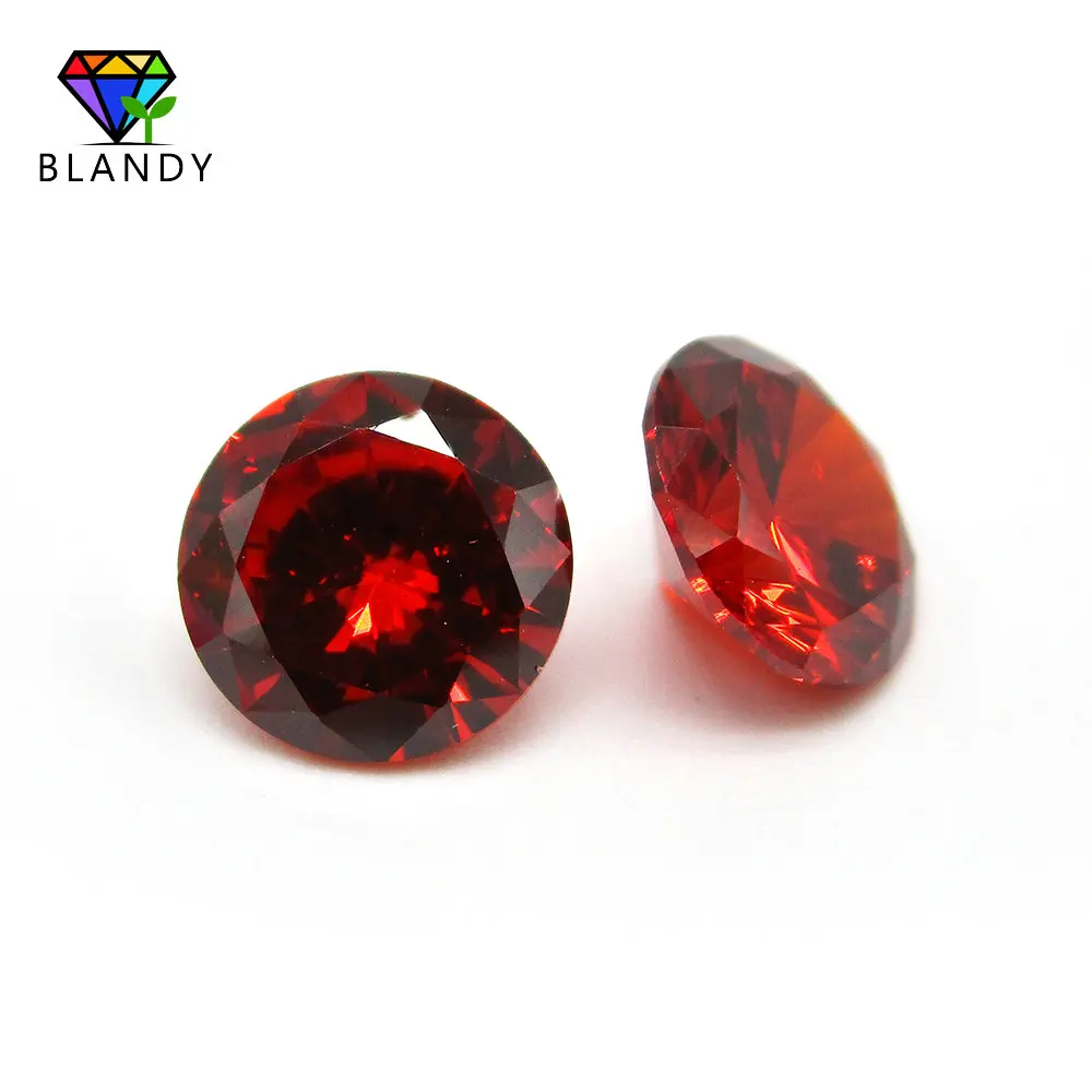 Garnet Cubic Zirconia Stone Free Shipping 1.0--3.0mm Round Brilliant Cut 5A Quality Loose Red Color CZ Gems For DIY Jewelry