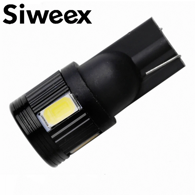 2 pcs New T10 White 5630 6SMD Light Bulb W5W 194 168 175 For License Plate Lights Side Door Courtesy Lights Interior Lights