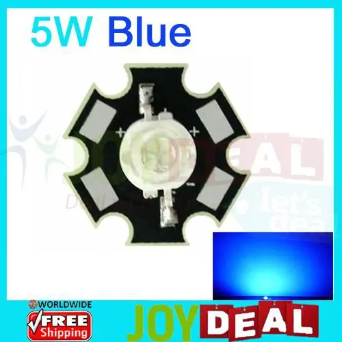 5W Blue High Power LED Bead Emitter DC6.5-7.5V 800mA 460-470NM with 20mm Star Platine Base