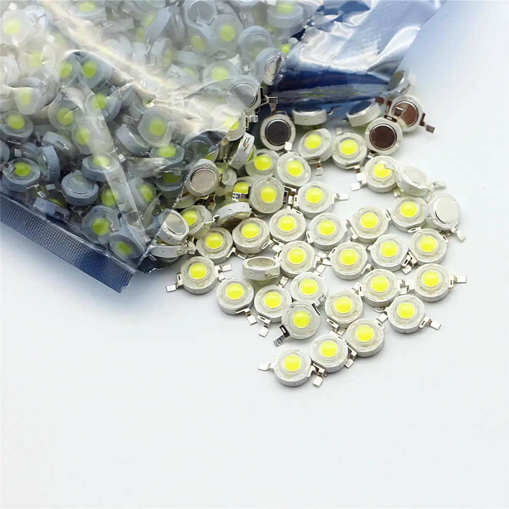 10-1000Pcs LED COB Lamp Chip 1W 3W 3.2-3.6V Input 100-220LM Mini LED Bulb Diode SMD For DIY LED Floodlight Spotlight Downlight