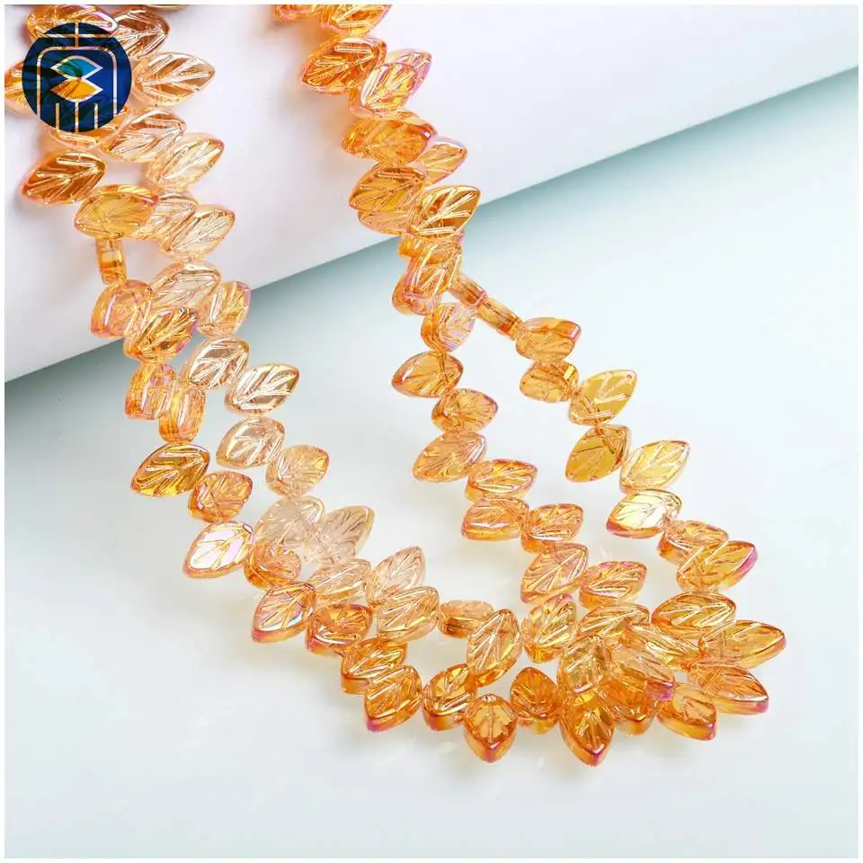 JuleeCrystal 7x11mm Leaf Shape Beads 50PCS New Arrival Glass Crystal Beads for DIY Making