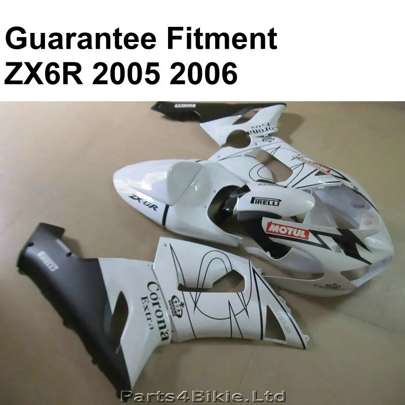 bodywork kit for Kawasaki  fairings ZX6R 05 06 white black Ninja ZX 6R 636 2005 2006 fairing kit 7 gifts YY52